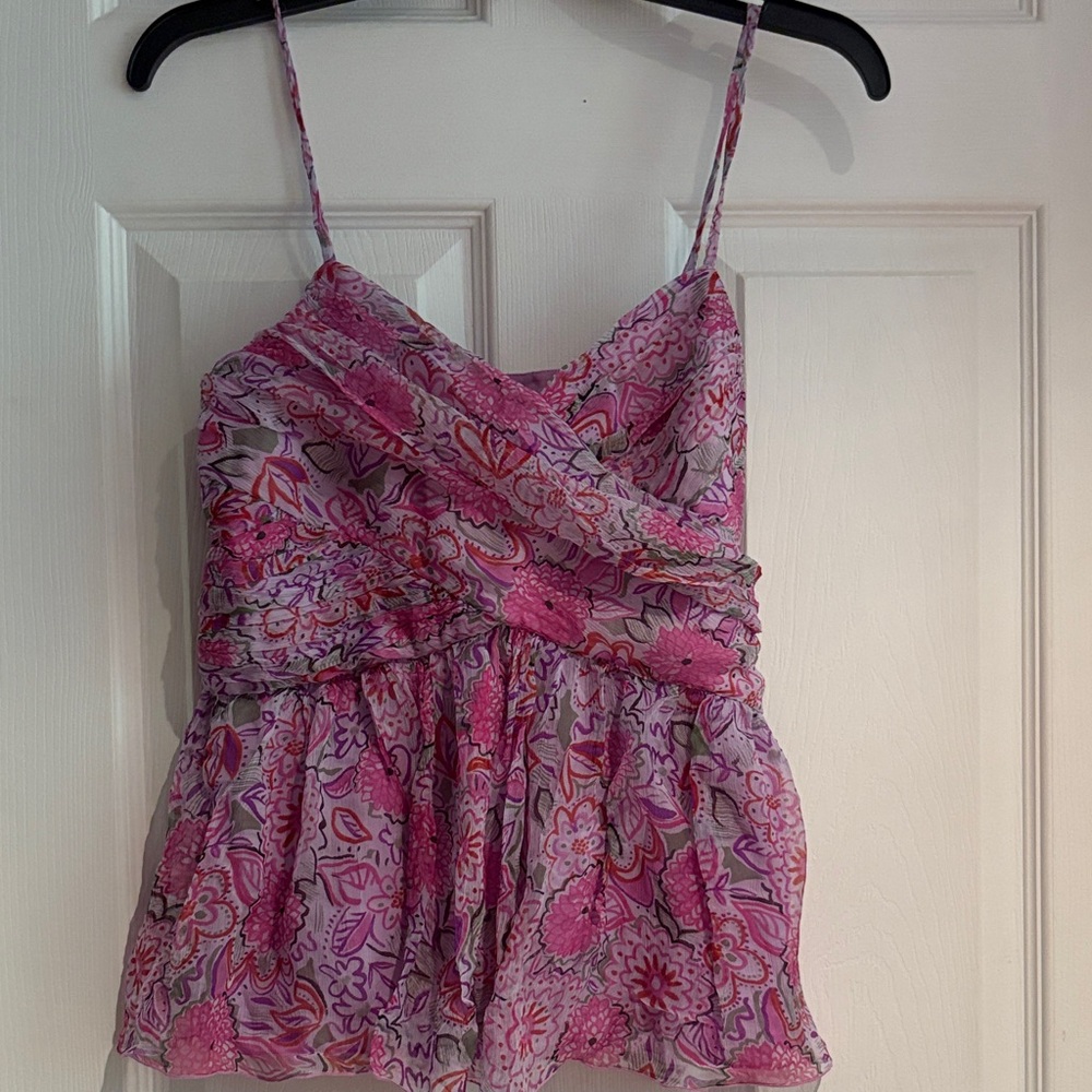Floral Purple Spaghetti Strap Top